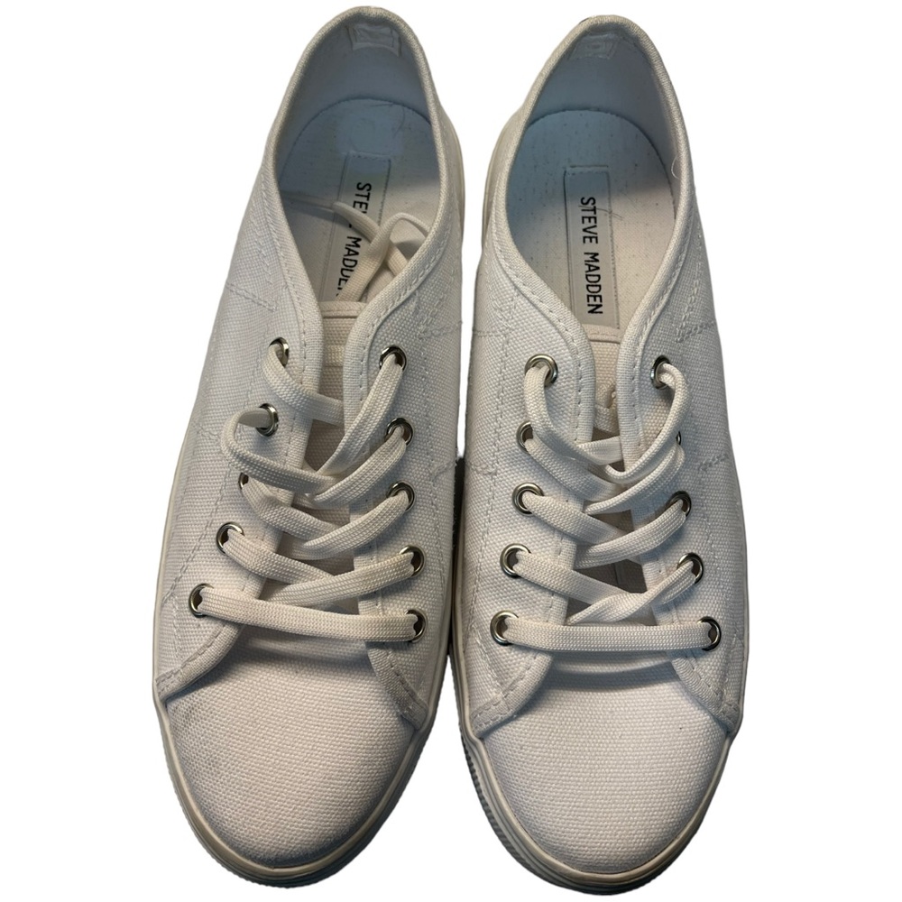 Steve Madden Mayra Platform Sneakers White Canvas… - image 4